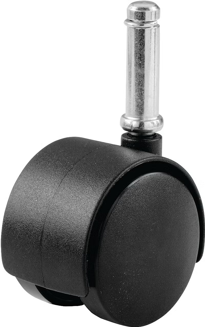 7/16" x 1-7/16" Stem Black Wheel Twin Wheel Caster