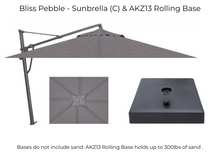 Load image into Gallery viewer, Treasure Garden - AKZ Plus 10' x 13' Rect. Cantilever Umbrella - black / bliss pebble (A)