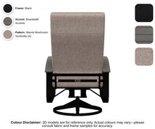 Load image into Gallery viewer, Telescope - Belle Isle - Cushion Supreme Swivel Rocker - black frame / boardwalk accent / marvel mushroom (A)