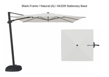 Load image into Gallery viewer, Treasure Garden - AG25T 10' Square Cantilever Umbrella - black / natural (A) Sunbrella®