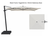 Load image into Gallery viewer, Treasure Garden - AG25T 10' Square Cantilever Umbrella - black / eggshell (C) Sunbrella®