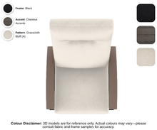 Load image into Gallery viewer, Telescope - Belle Isle - Cushion Supreme Swivel Rocker - black frame / chestnut accent / grasscloth bluff (A)