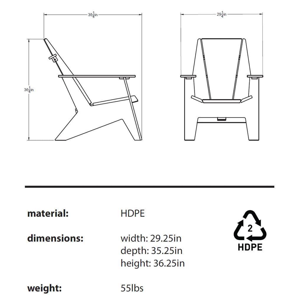 ORI Muskoka Chairs with Side Table Bundle - Carbon Grey