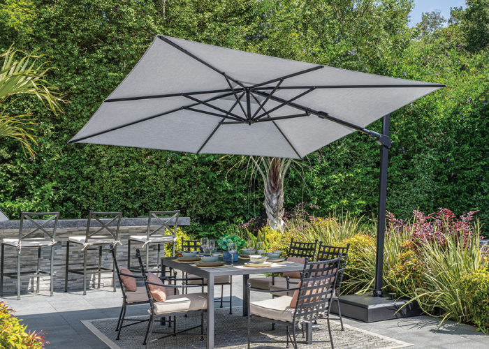 Treasure Garden - AG25T 10' Square Cantilever Umbrella - black / black (A) Sunbrella®