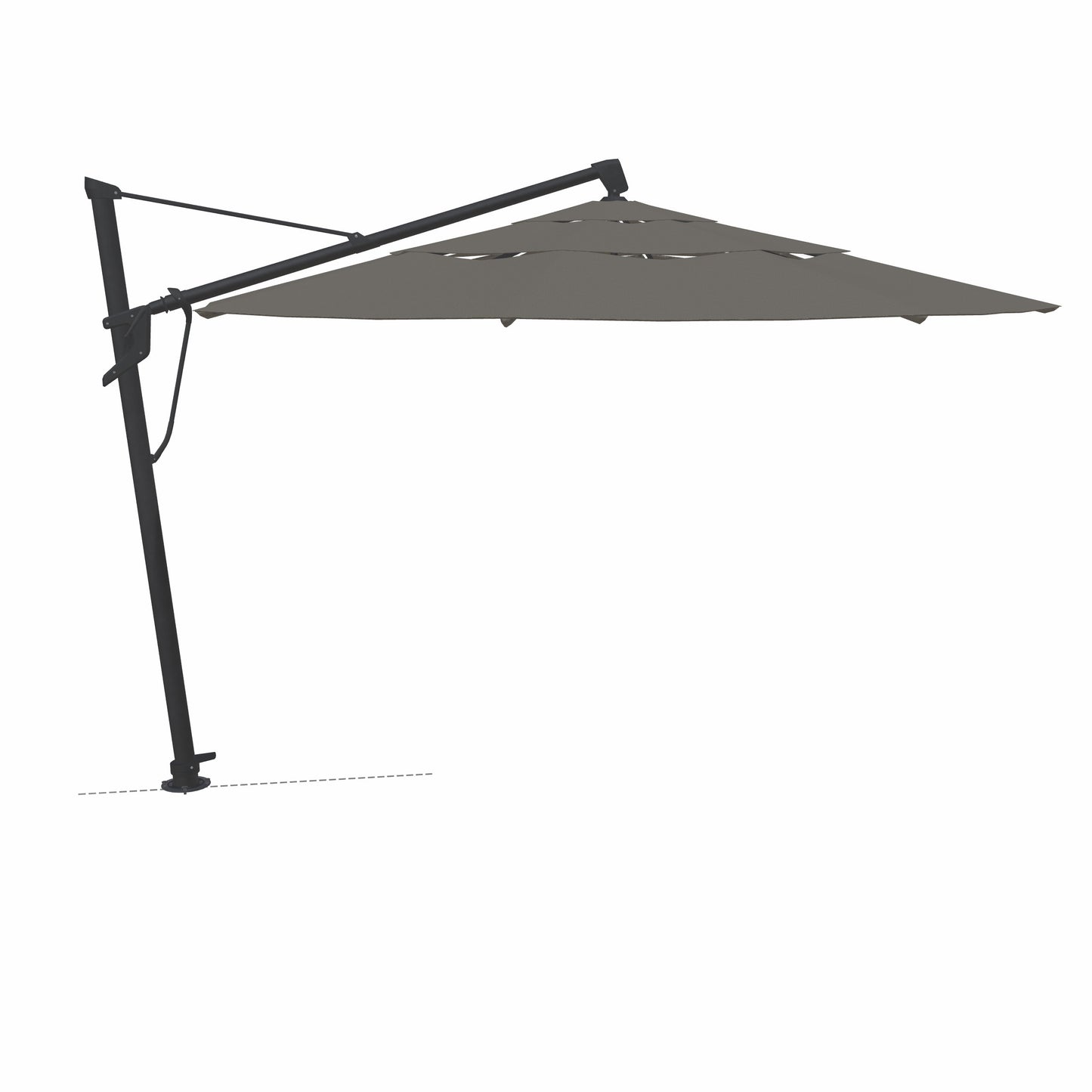 13' AKZ Plus Octagon Cantilever Sunbrella® StarLux Umbrella – Black/Cast Slate