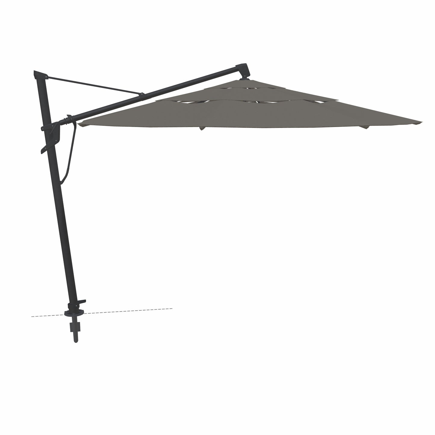13' AKZ Plus Octagon Cantilever Sunbrella® StarLux Umbrella – Black/Cast Slate