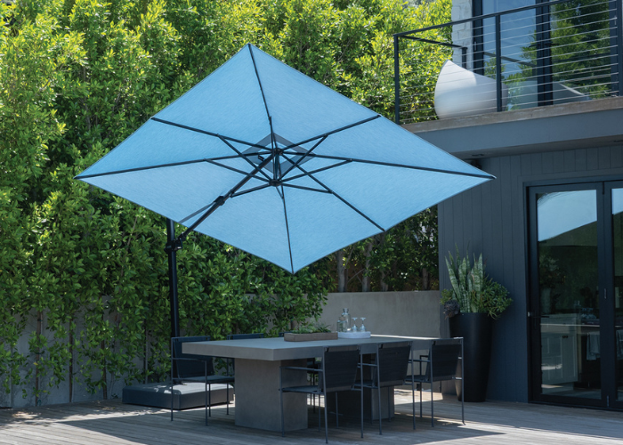 Treasure Garden - AG25T 10' Square Cantilever Umbrella - black / black (A) Sunbrella®