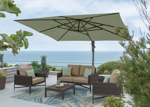 Treasure Garden - AKZ Plus 10' x 13' Rect. Cantilever Umbrella - black / ink (A)