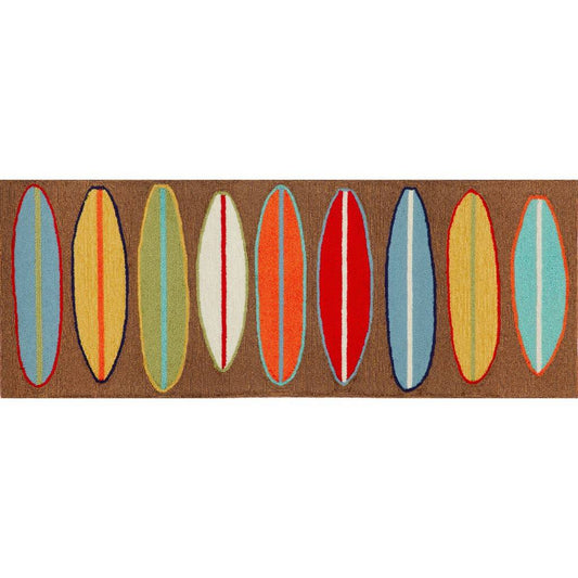 SURFBOARDS BROWN 24in. x 60in. frontporch rug