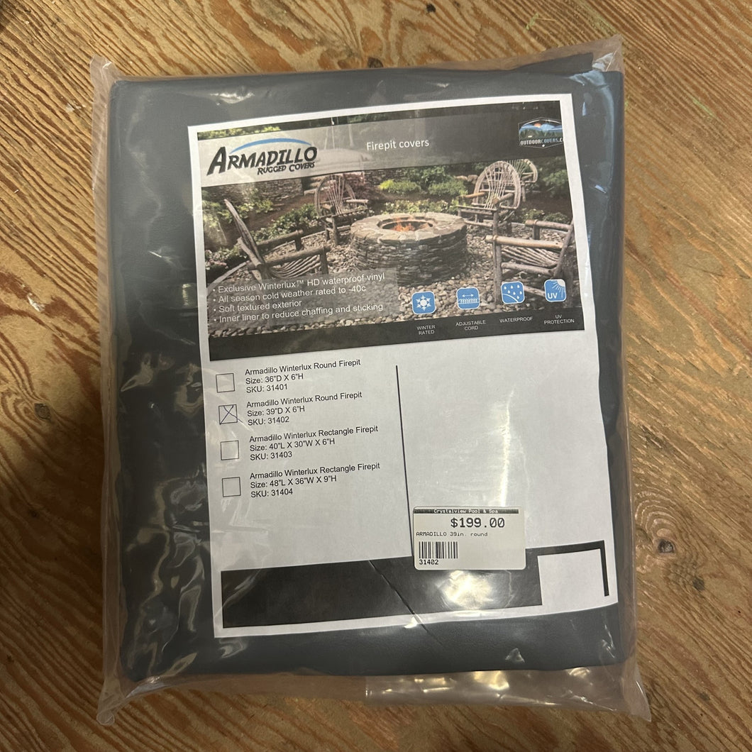 Armadillo - 39in. Round Custom Firepit Cover - 31402