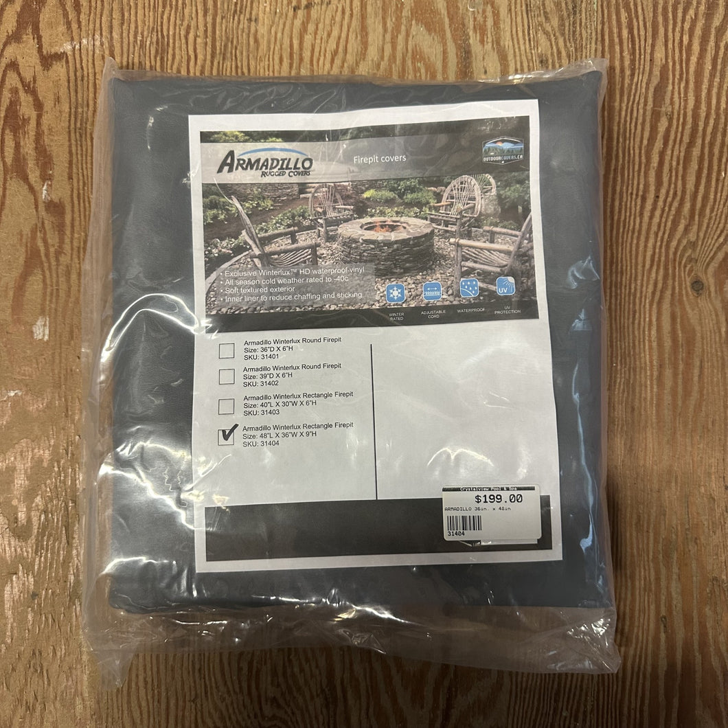Armadillo - Rectangular Custom Firepit Cover (48L x 36W x 9H in.) - 31404