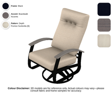 Load image into Gallery viewer, Telescope - Belle Isle - Cushion Supreme Swivel Rocker - black frame / boardwalk accent / depth pumice (B)
