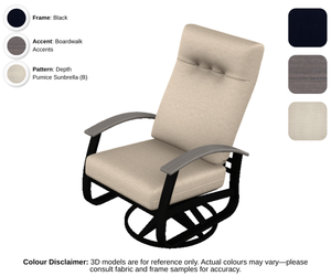 Telescope - Belle Isle - Cushion Supreme Swivel Rocker - black frame / boardwalk accent / depth pumice (B)