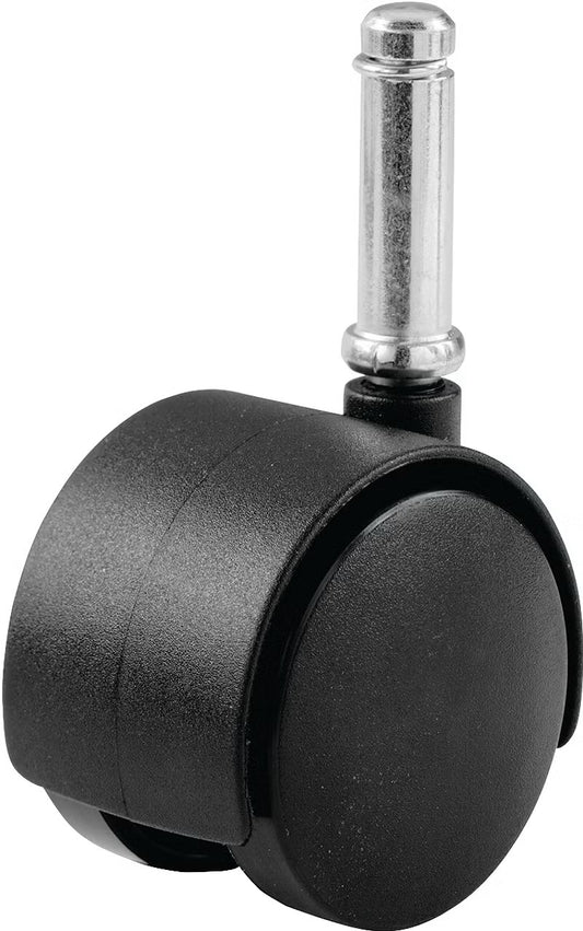 7/16" x 1-7/16" Stem Black Wheel Twin Wheel Caster