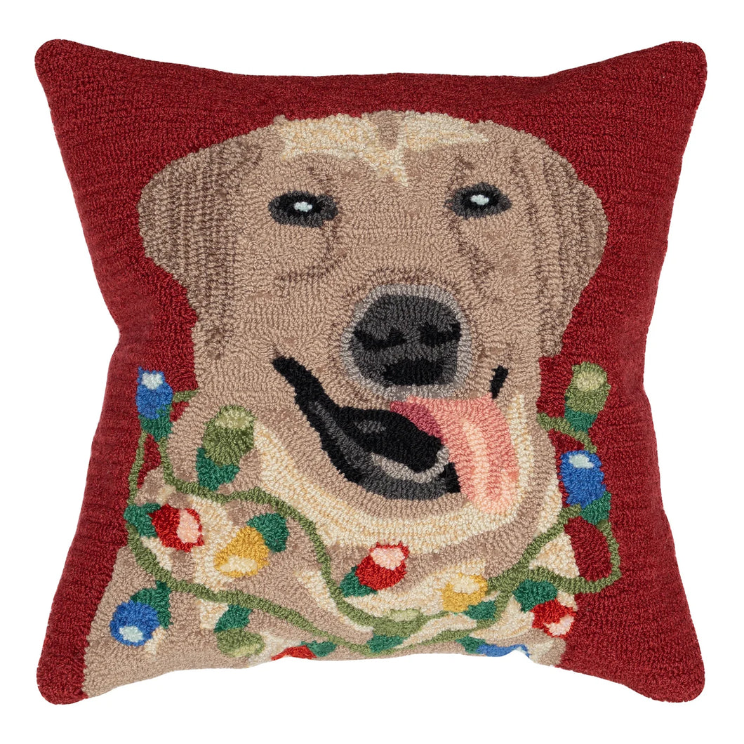 Happy Holidays Red 18in Throw Pillow