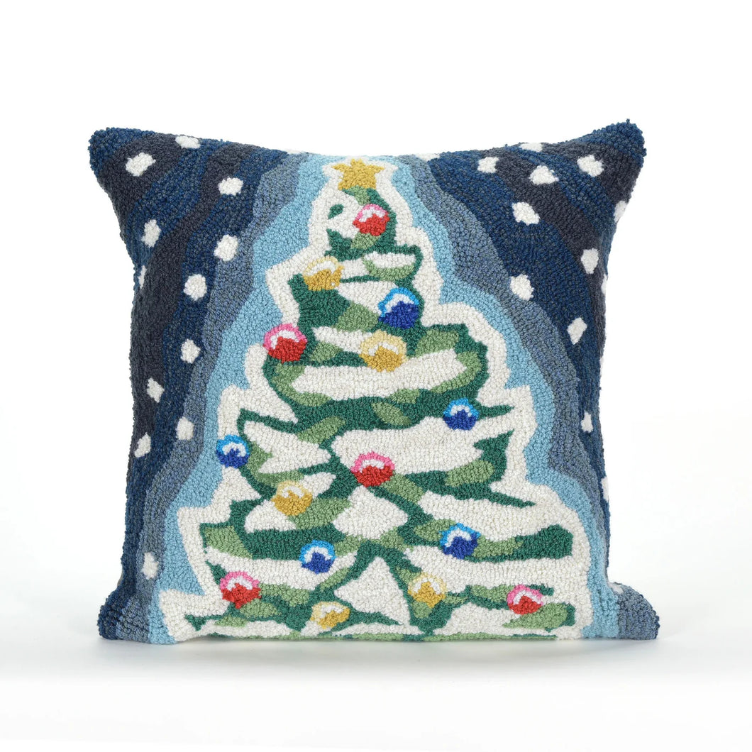 Xmas Tree Midnight 18in Throw Pillow