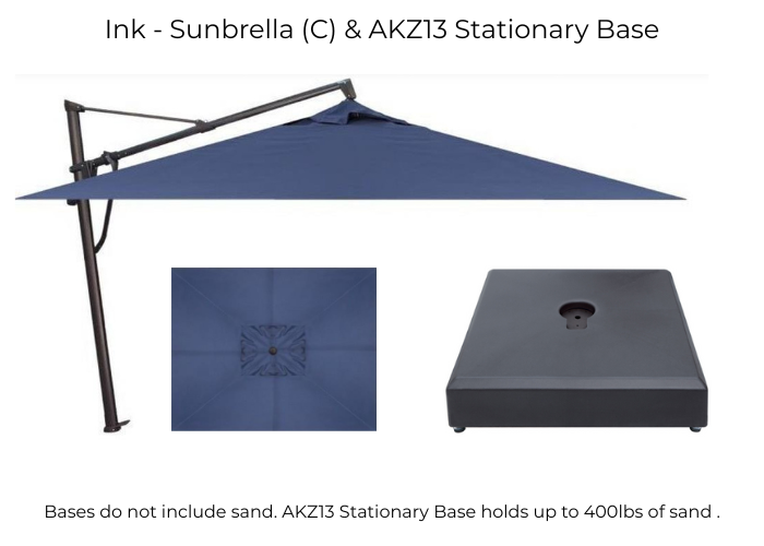 Treasure Garden - AKZ Plus 10' x 13' Rect. Cantilever Umbrella - black / bliss pebble (A)