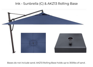 Treasure Garden - AKZ Plus 10' x 13' Rect. Cantilever Umbrella - black / ink (A)