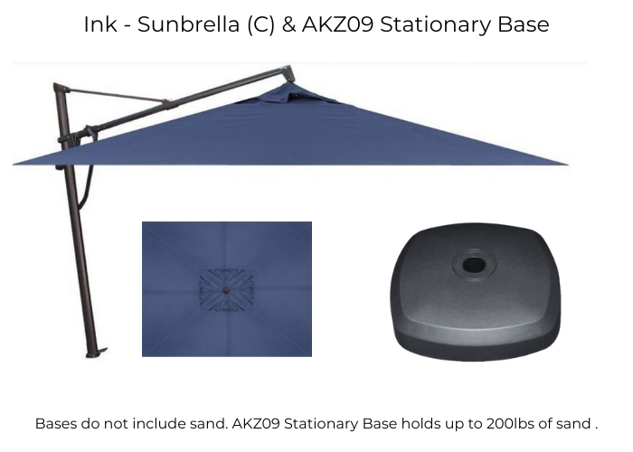 Treasure Garden - AKZ Plus 10' x 13' Rect. Cantilever Umbrella - black / bliss pebble (A)