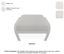 Load image into Gallery viewer, Telescope - Belle Isle - Cushion Supreme Swivel Rocker - snow frame / cape grey accent / grasscloth cloud (A)
