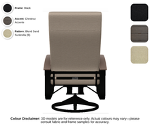 Load image into Gallery viewer, Telescope - Belle Isle - Cushion Supreme Swivel Rocker - black frame / chestnut accent / blend sand (B)
