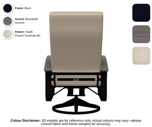Telescope - Belle Isle - Cushion Supreme Swivel Rocker - black frame / boardwalk accent / depth pumice (B)