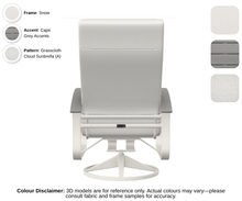 Load image into Gallery viewer, Telescope - Belle Isle - Cushion Supreme Swivel Rocker - snow frame / cape grey accent / grasscloth cloud (A)
