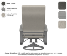 Load image into Gallery viewer, Telescope - Belle Isle - Cushion Supreme Swivel Rocker - graphite frame / cape grey accent / thatch ash (B)
