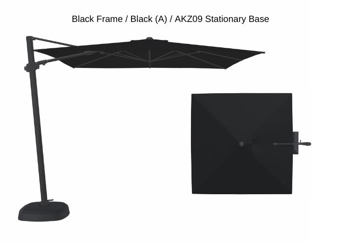 Treasure Garden - AG25T 10' Square Cantilever Umbrella - black / black (A) Sunbrella®