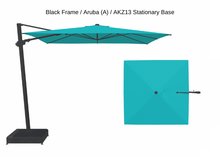 Load image into Gallery viewer, Treasure Garden - AG25T 10&#39; Square Cantilever Umbrella - black / aruba (A) Sunbrella®
