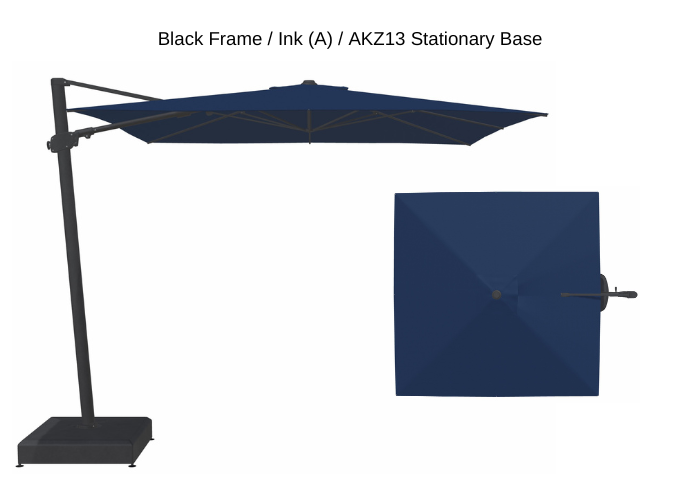 Treasure Garden - AG25T 10' Square Cantilever Umbrella - black / ink (A) Sunbrella®