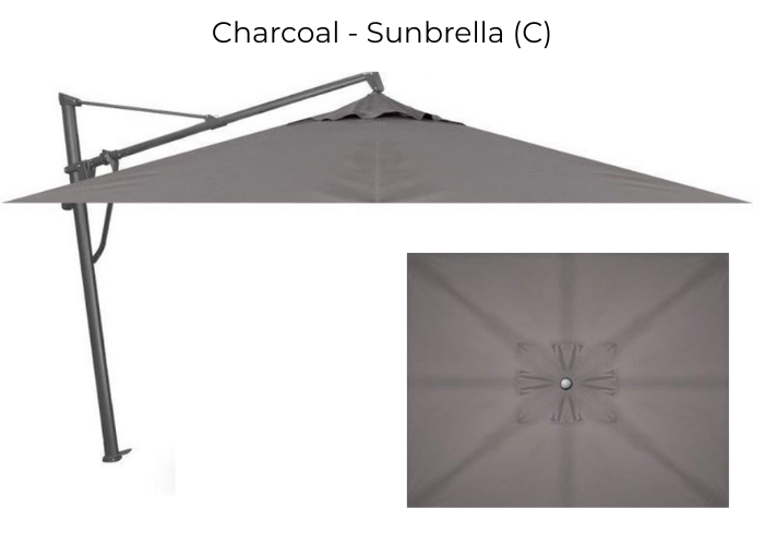 Treasure Garden - AKZ Plus 10' x 13' Rect. Cantilever Umbrella - black / bliss pebble (A)