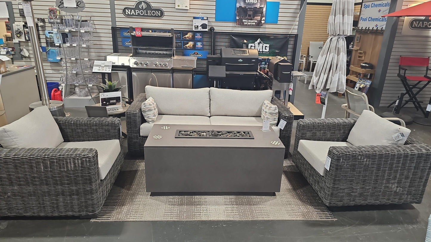 CUBO 3-Piece Set (Sofa, Club Chair, and Swivel Gliding Club Chair) by Ratana