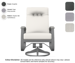Telescope - Belle Isle - Cushion Supreme Swivel Rocker - graphite frame / cape grey accent / charter silk (C)
