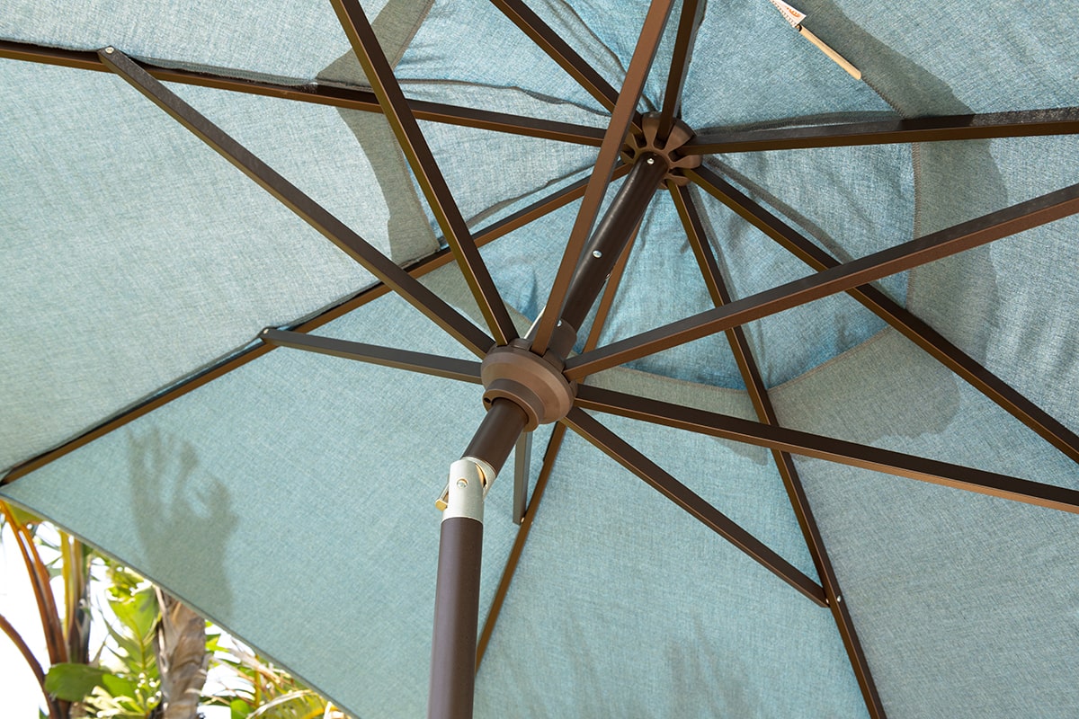 9' SWV Collar Tilt Market Sunbrella® Umbrella – Black/Cast Ash