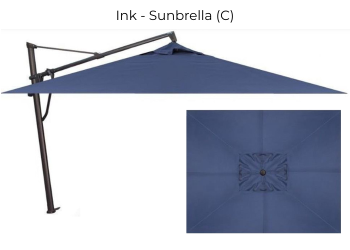 Treasure Garden - AKZ Plus 10' x 13' Rect. Cantilever Umbrella - black / bliss pebble (A)