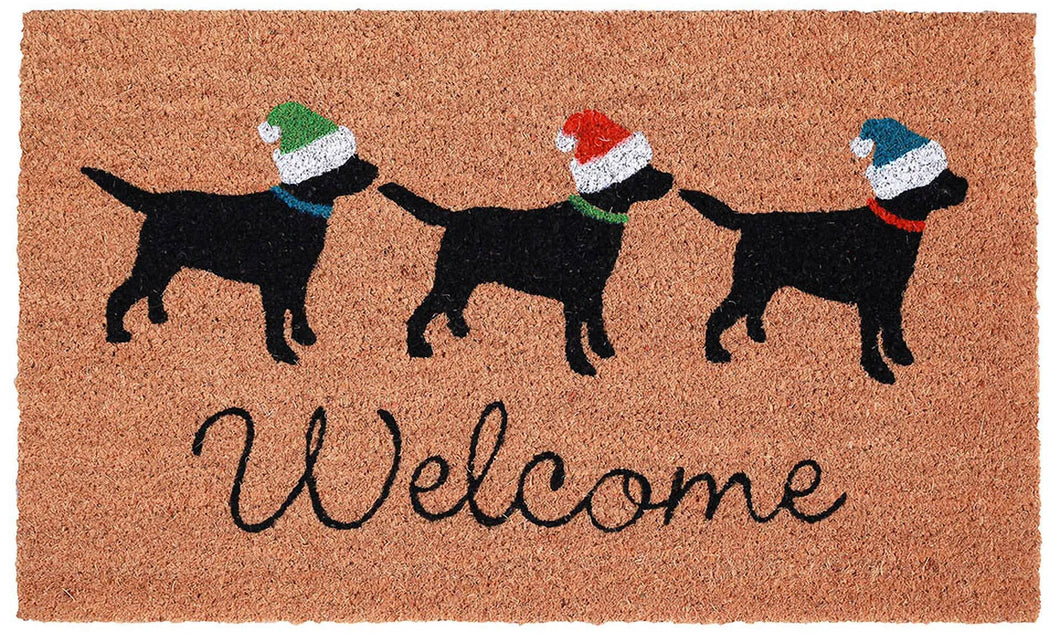 Three Dogs Welcome 18in X 30in Natura Mat
