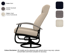 Load image into Gallery viewer, Telescope - Belle Isle - Cushion Supreme Swivel Rocker - black frame / boardwalk accent / depth pumice (B)
