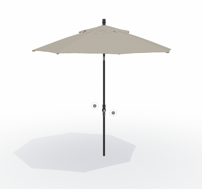 9' Collar Tilt Market Sunbrella® Umbrella – Black/Cast Silver