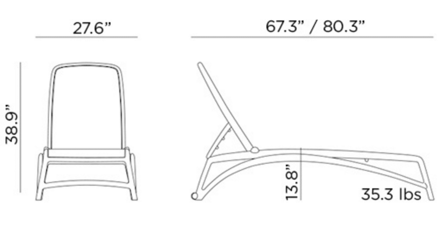 ATLANTICO Chaise Lounger - By Nardi