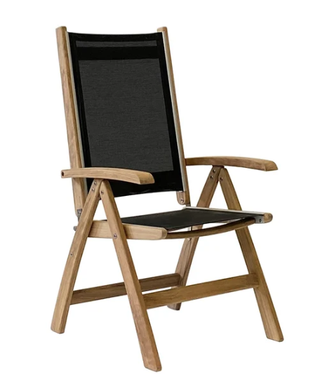 St. Tropez Adjustable Chair & folding ottoman Black- by Kingsley Bate