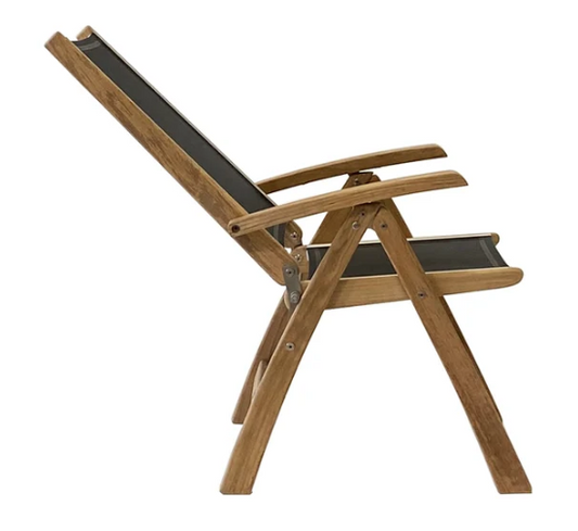 St. Tropez Adjustable Chair & folding ottoman Black- by Kingsley Bate