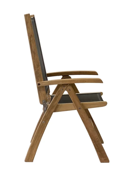 St. Tropez Adjustable Chair & folding ottoman Black- by Kingsley Bate