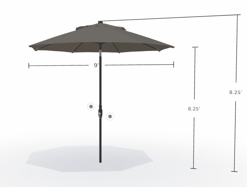 Treasure Garden - 7.5 Push Glide Tilt - black/cast slate Sunbrella(A)