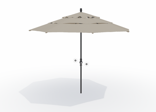 11' DWV Collar Tilt Market Sunbrella® Umbrella – Black/Cast Silver