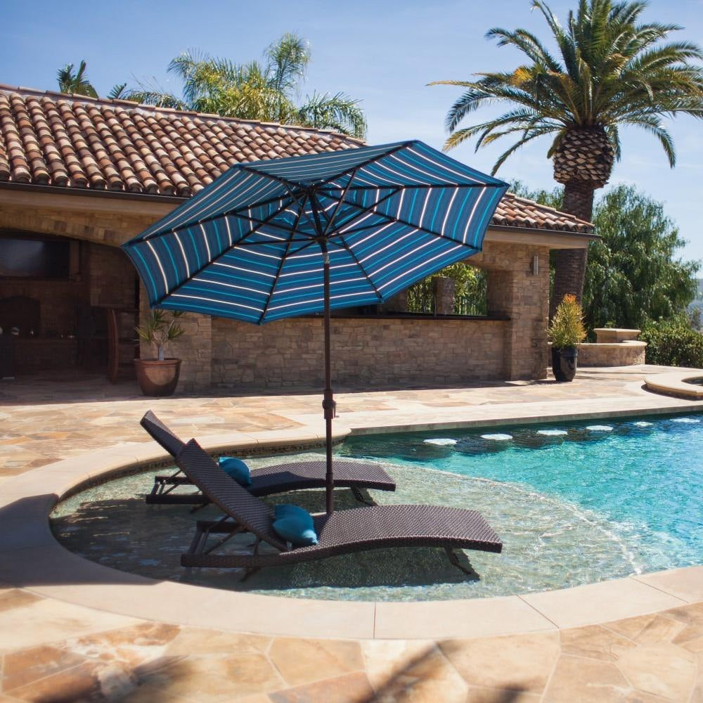 Treasure Garden - 9' Octagon - Collar Tilt - black/jockey red (A) Sunbrella®