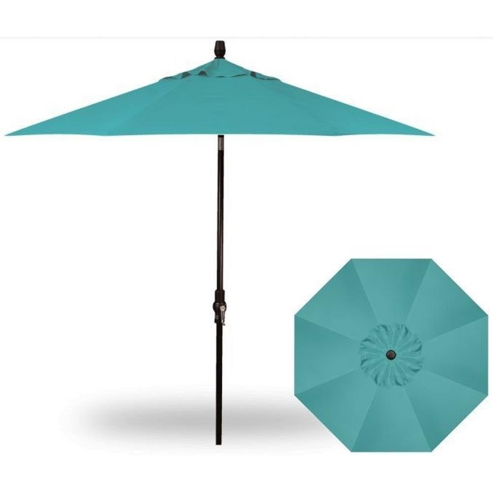 Treasure Garden - 9' Octagon - Collar Tilt - black/aruba (A) Sunbrella®