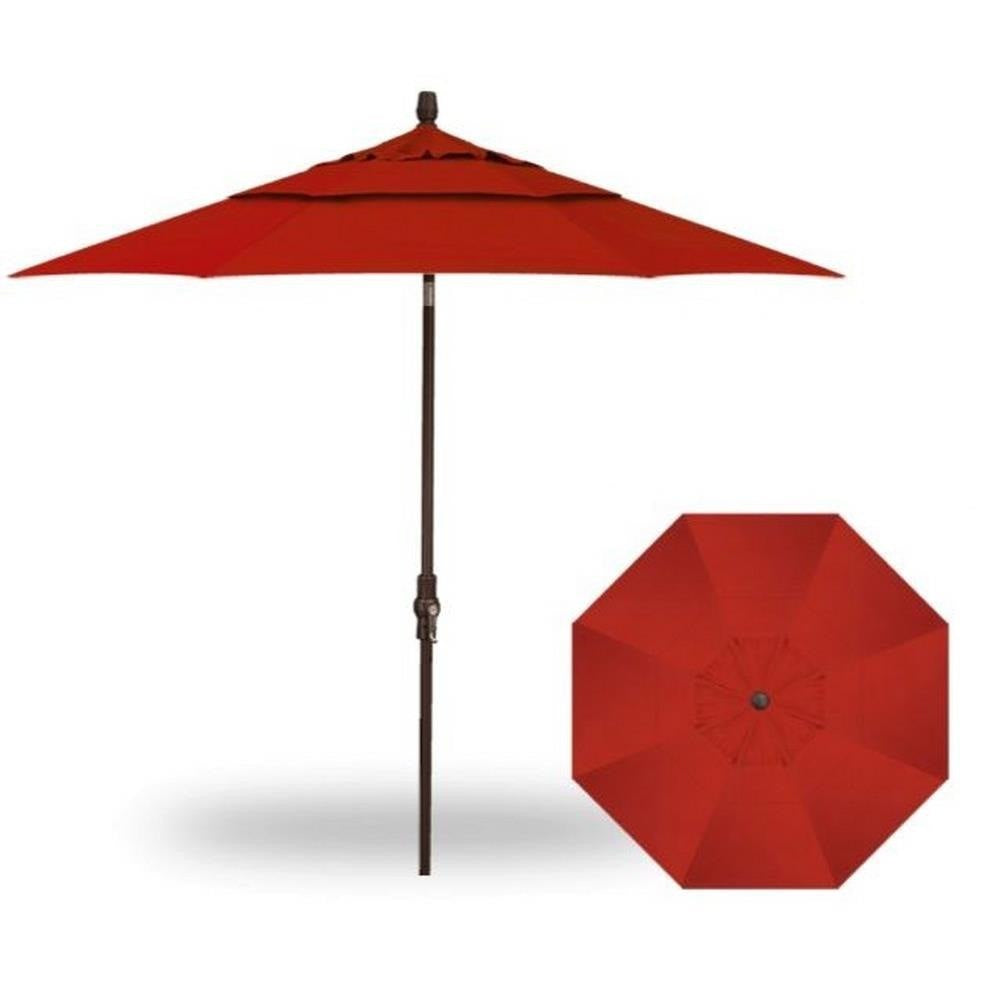 Treasure Garden - 9' Octagon - Collar Tilt - black/jockey red (A) Sunbrella®