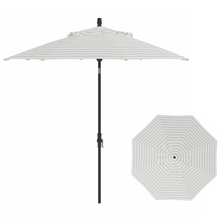 Load image into Gallery viewer, Treasure Garden - 9&#39; Octagon - Collar Tilt - anthracite/pathway pumice stripe (A) Sunbrella®
