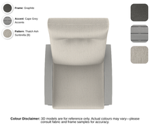 Load image into Gallery viewer, Telescope - Belle Isle - Cushion Supreme Swivel Rocker - graphite frame / cape grey accent / thatch ash (B)

